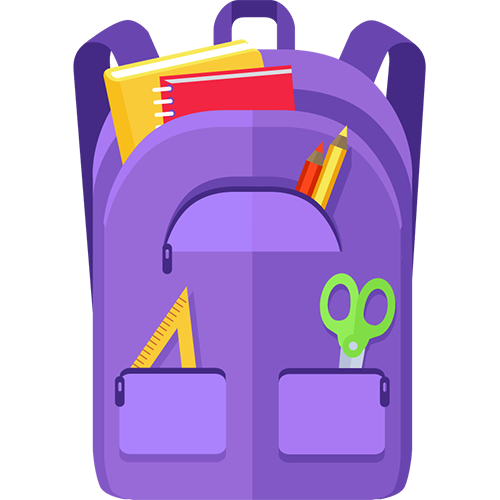 Illustration of a purple backpack