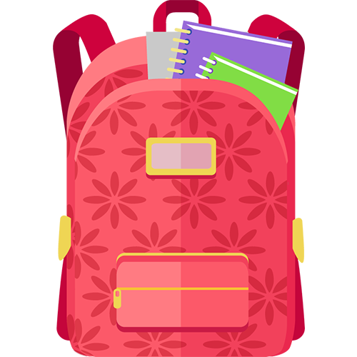 Illustration of a red backpack